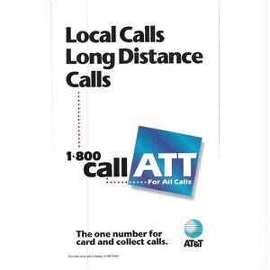 Call 1 800 ATT Long Distance Advertisement 2000s Print Ad